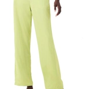 NWT Nic & Zoe Lime Green Satin Pants    Size 2